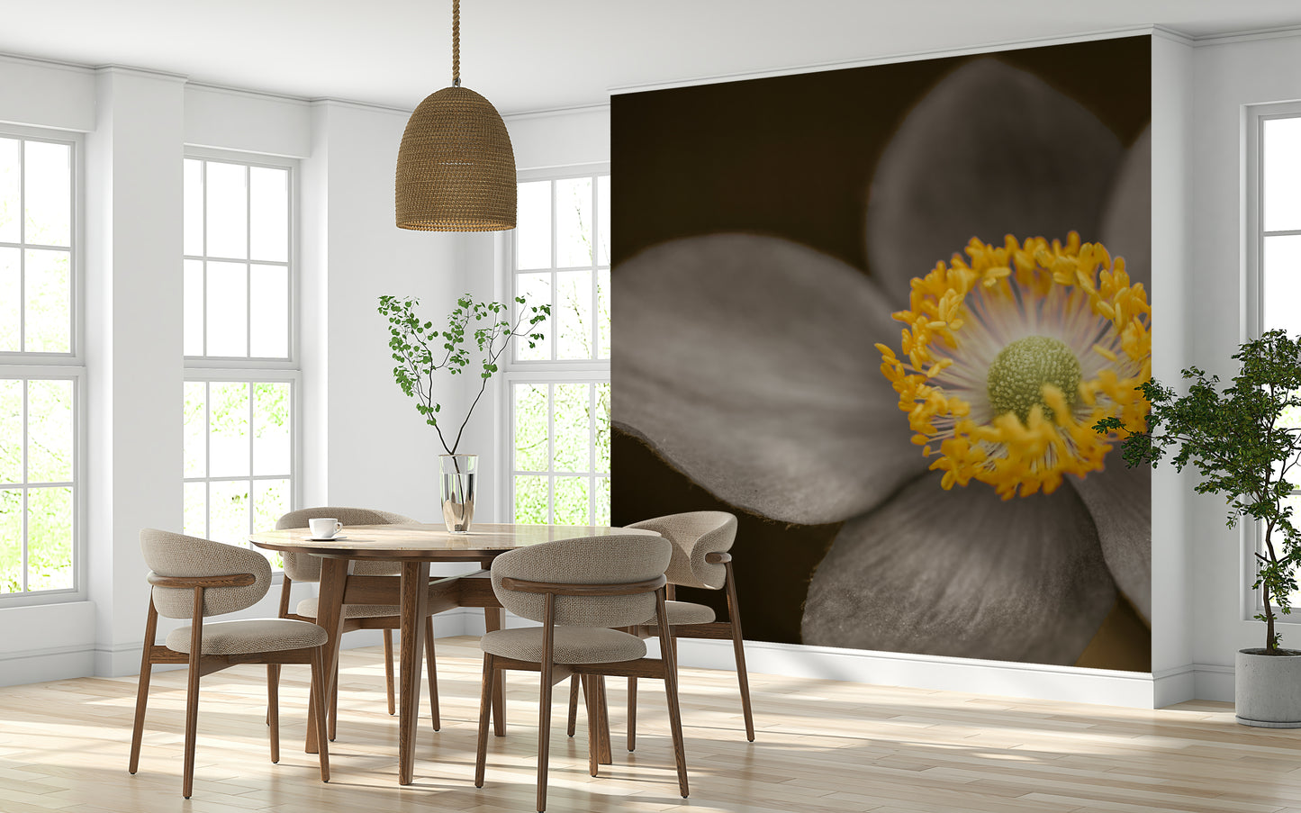 Sunlit Floral Essence Wall Mural