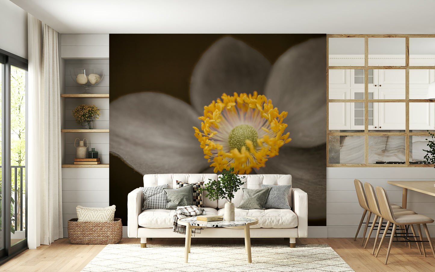 Sunlit Floral Essence Wall Mural