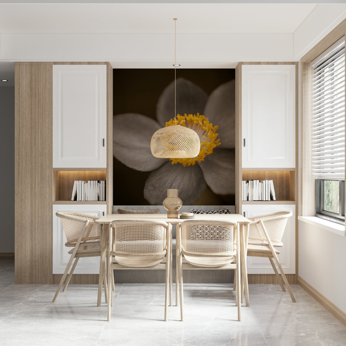 Sunlit Floral Essence Wall Mural