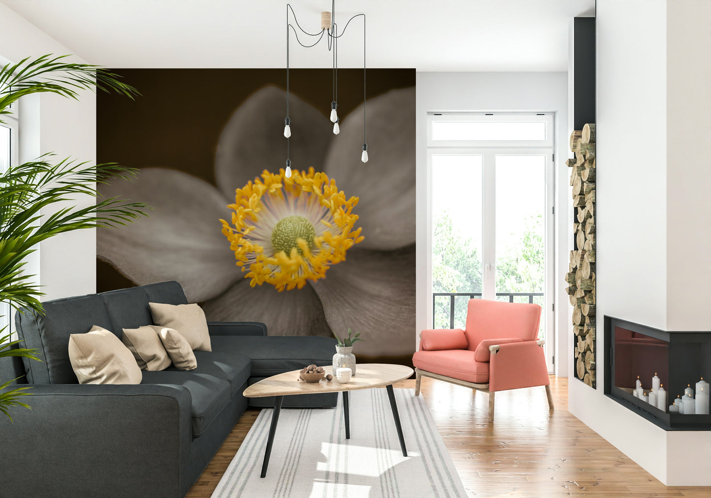 Sunlit Floral Essence Wall Mural