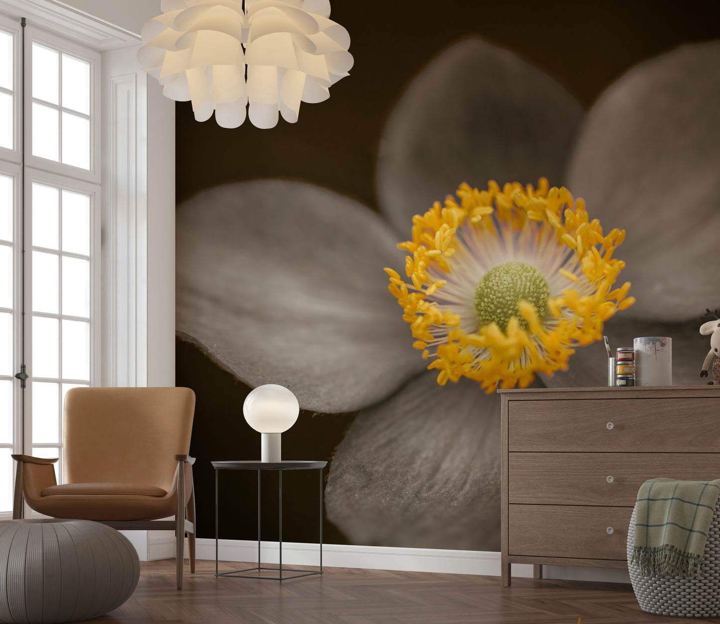 Sunlit Floral Essence Wall Mural