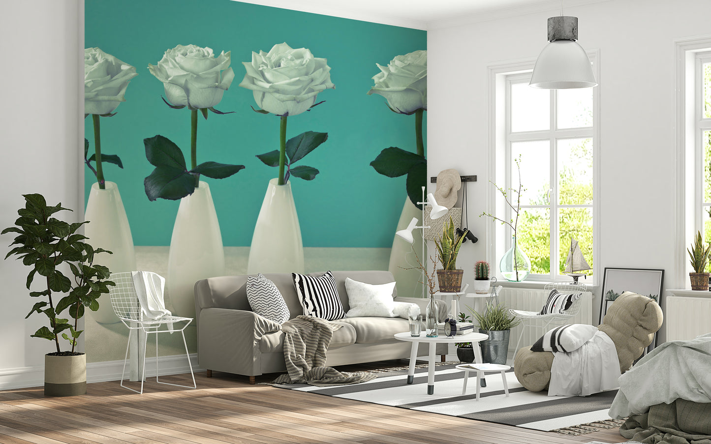 Floral Quartet Wall Mural