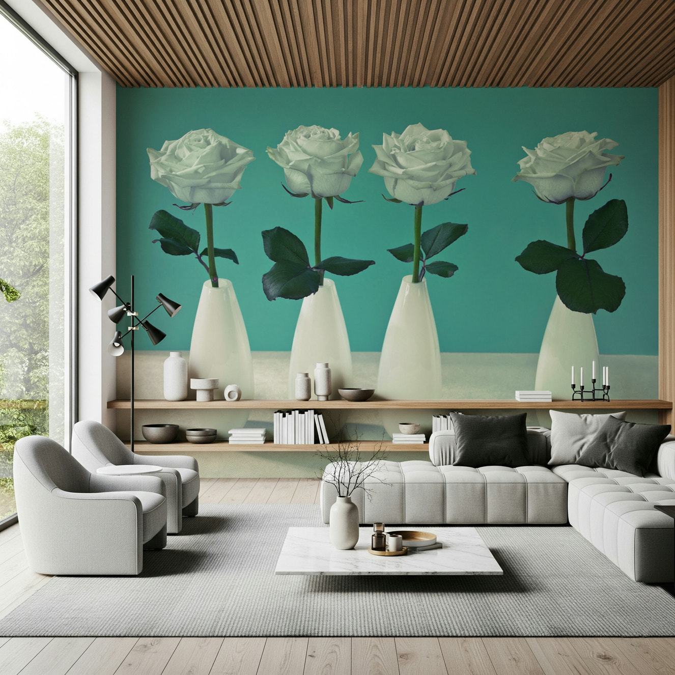 Floral Quartet Wall Mural