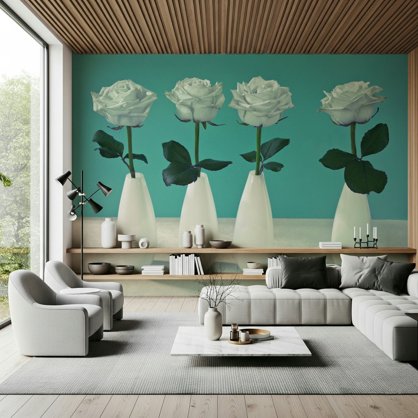 Floral Quartet Wall Mural