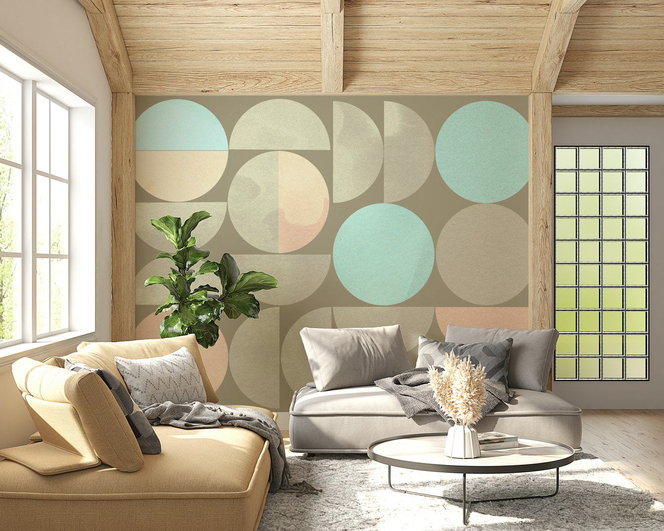 Soft Circle Symphony Wall Mural