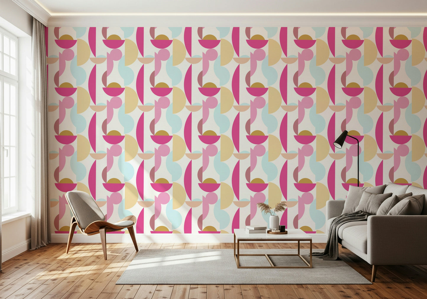 Retro Geo Blush Wallpaper⁠
