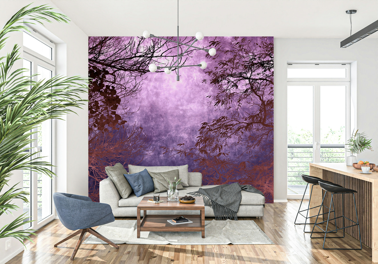 Purple Woods Wall Mural