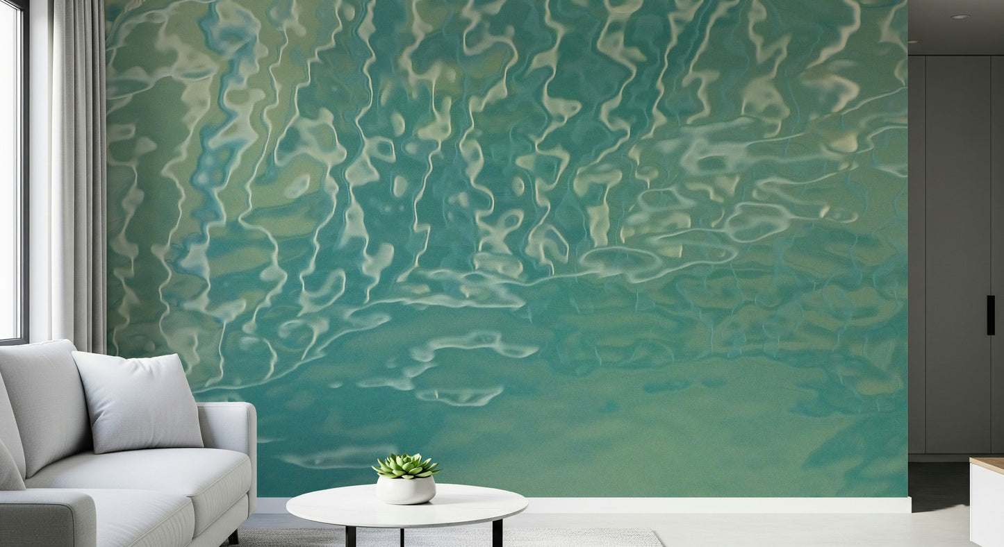 Aqua Waves Abstract Wall Mural