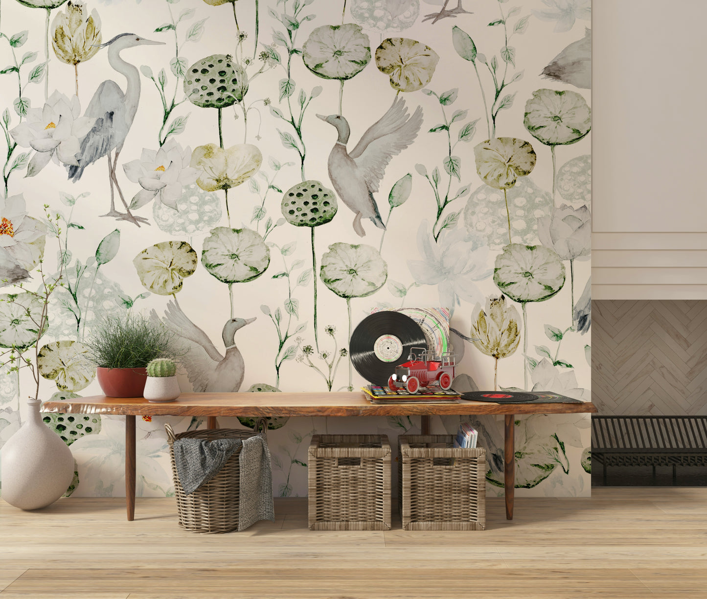 Watercolor Bird Haven Wall Mural