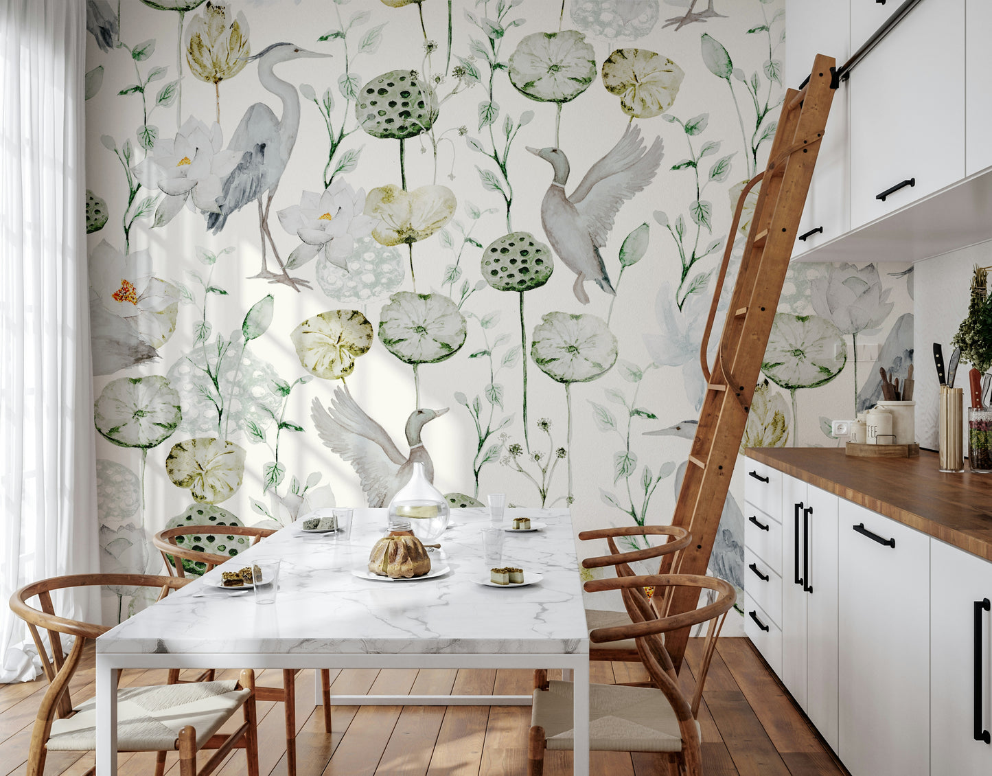 Watercolor Bird Haven Wall Mural