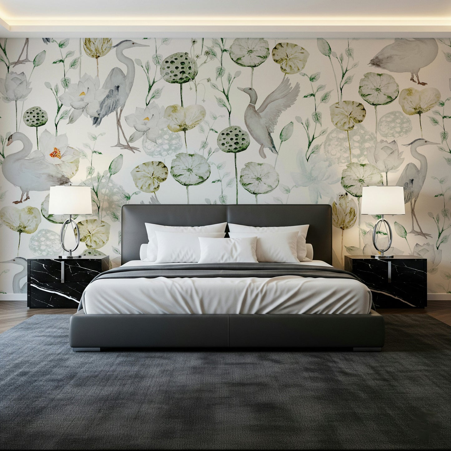 Watercolor Bird Haven Wall Mural