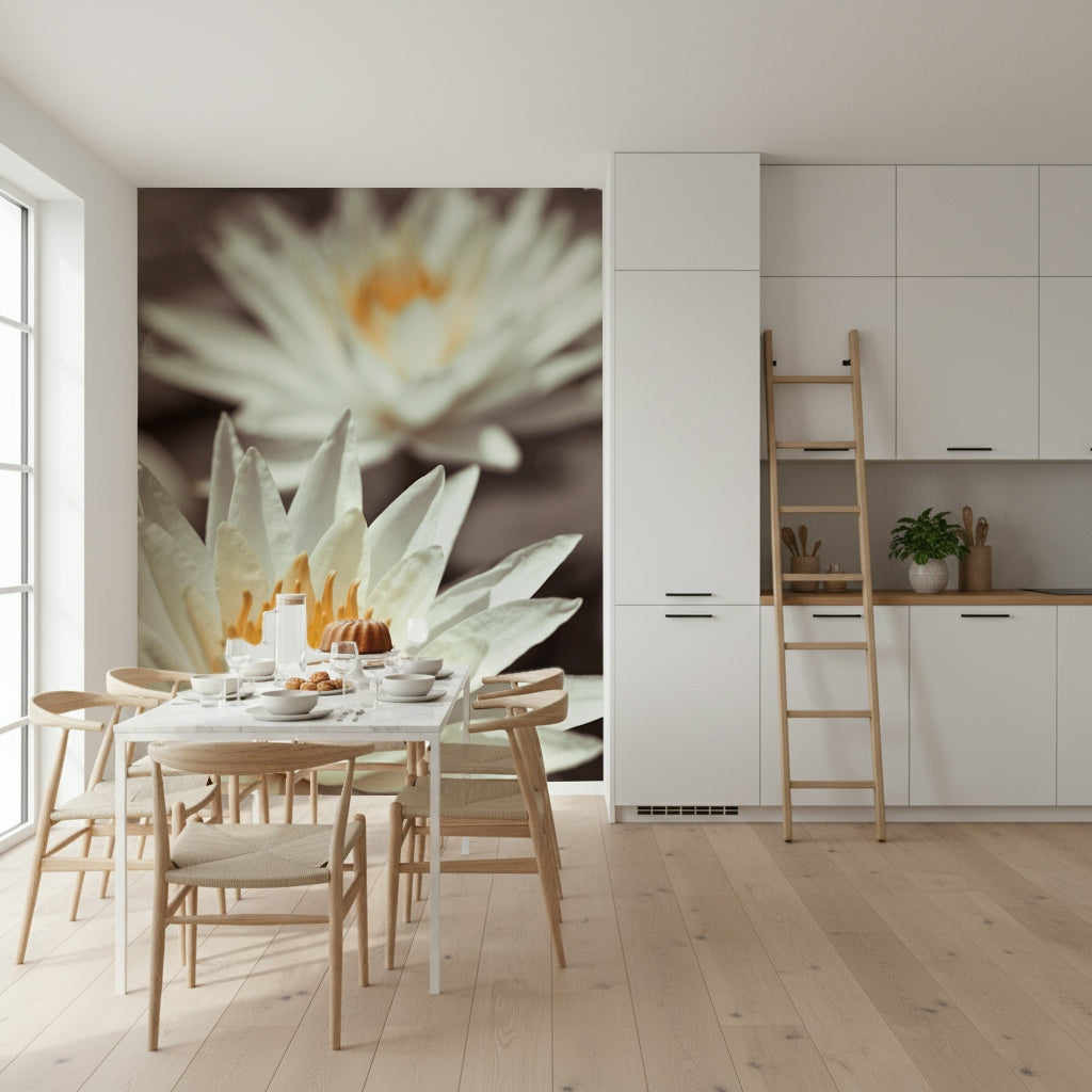 Whispering White Lilies Wall Mural