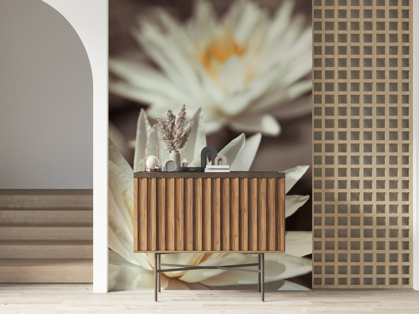 Whispering White Lilies Wall Mural