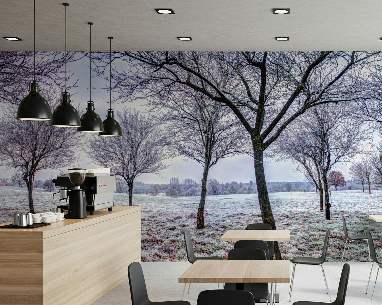 Whispering Winter Fields Wall Mural