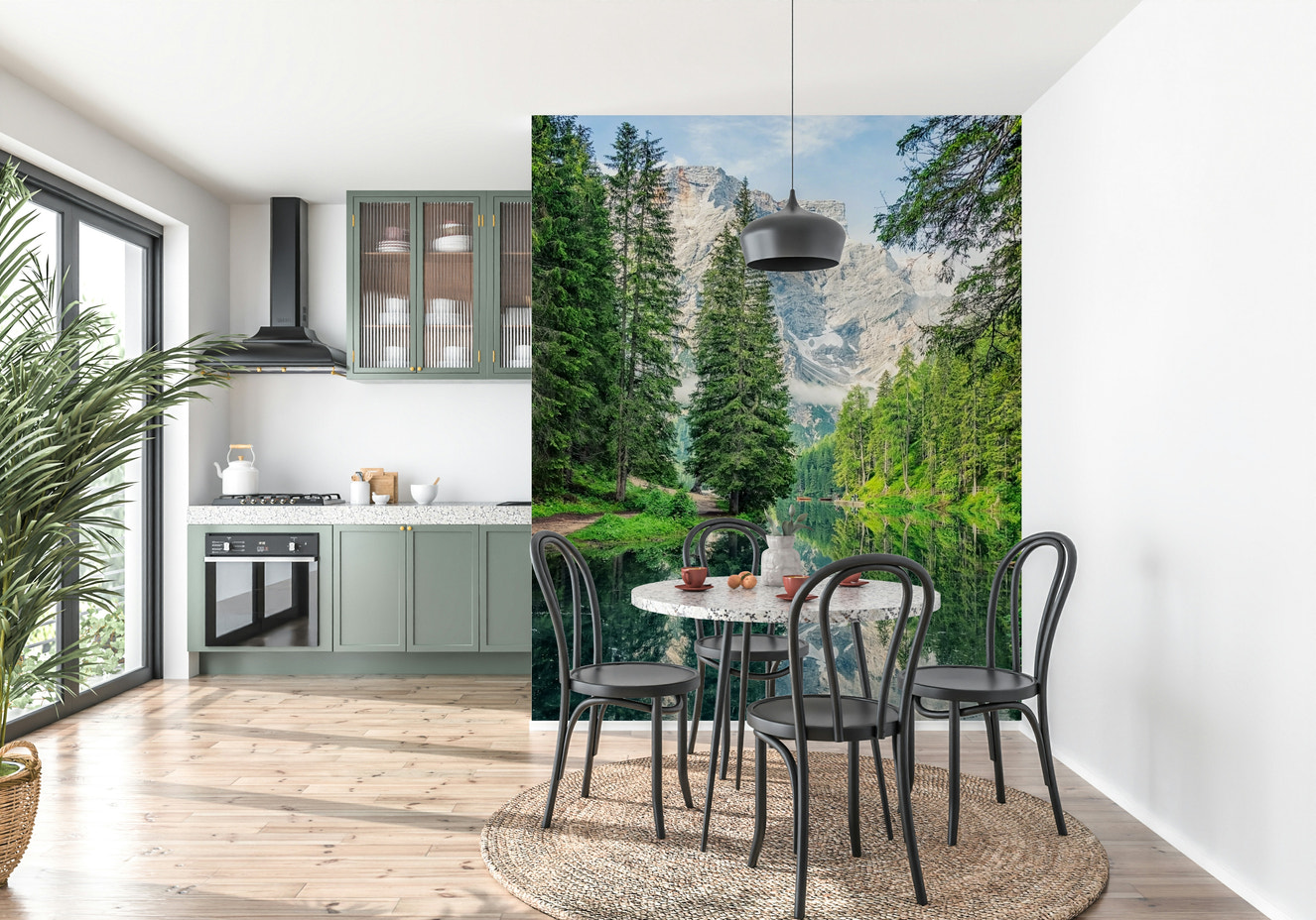 Alpine Lake Reflection Wall Mural