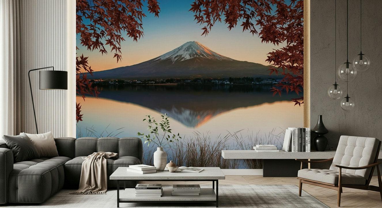 Fuji at Dawn: Autumn View Wall Mural