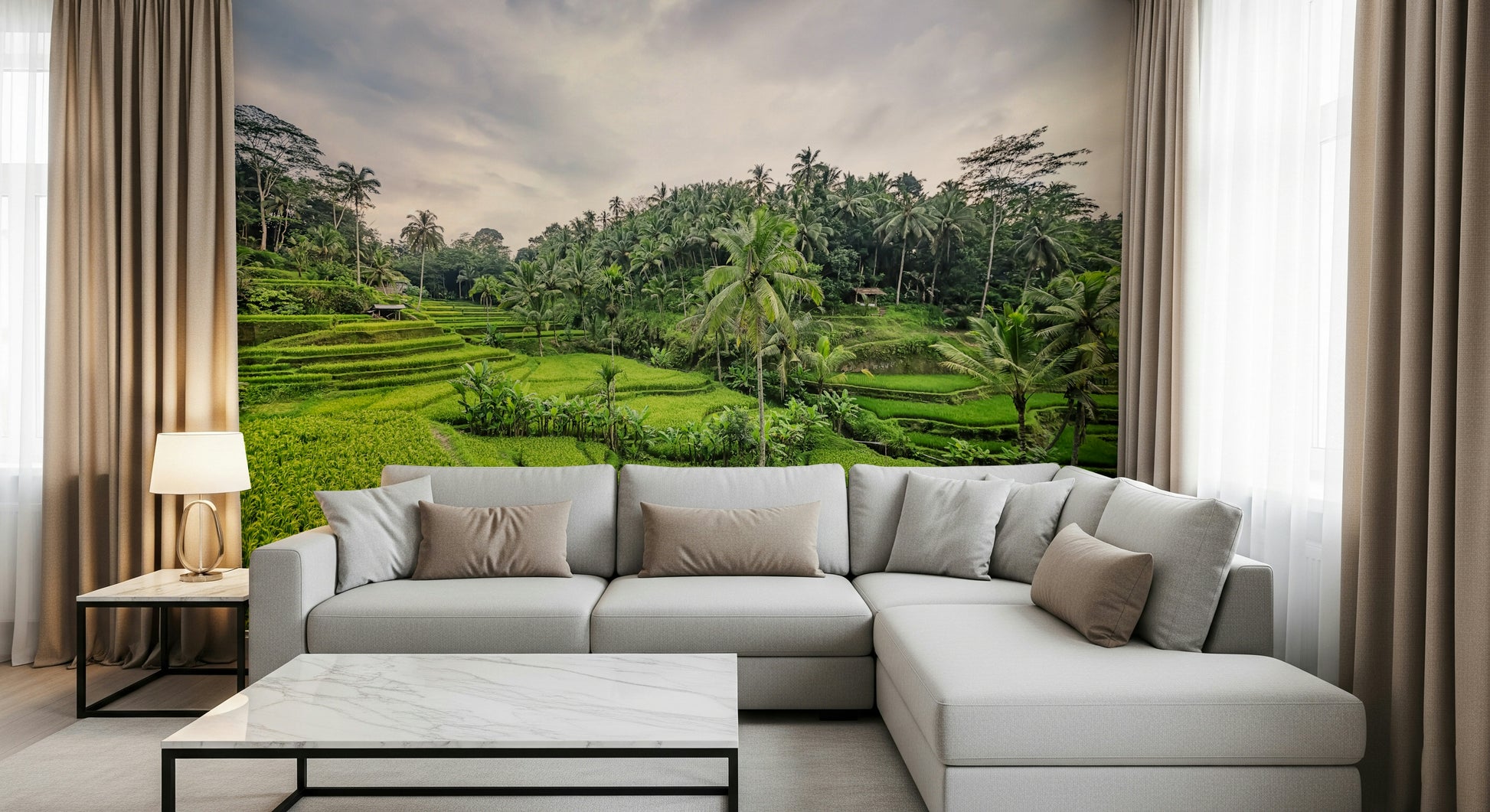 Bali Rice Terraces rural farm peel and stick wallpaper.