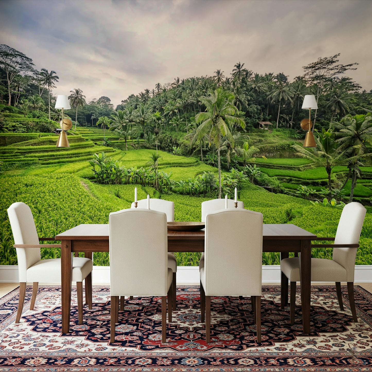 Bali Rice Terraces tiered field wallpaper for walls.