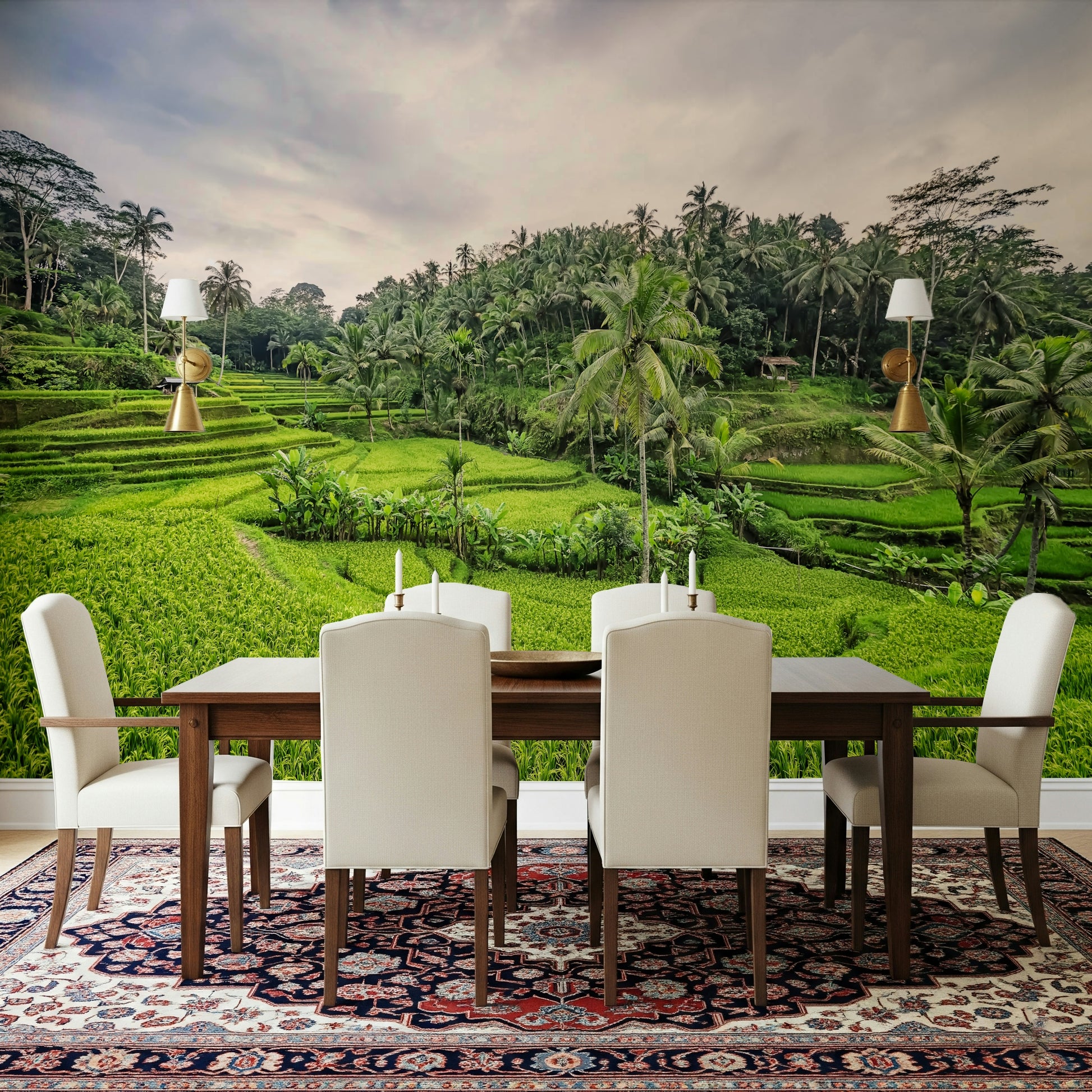 Bali Rice Terraces tiered field wallpaper for walls.