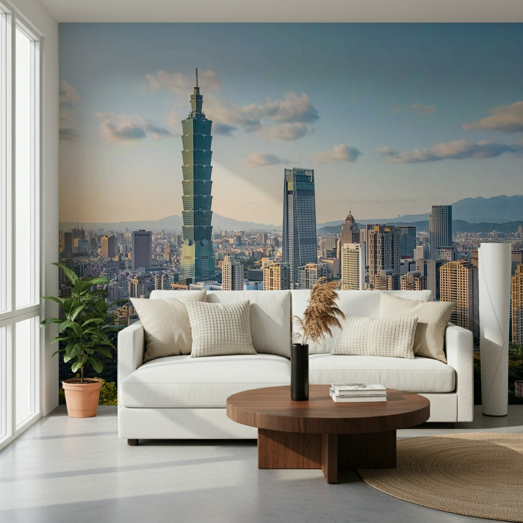 Taipei Skyline Serenity Wall Mural