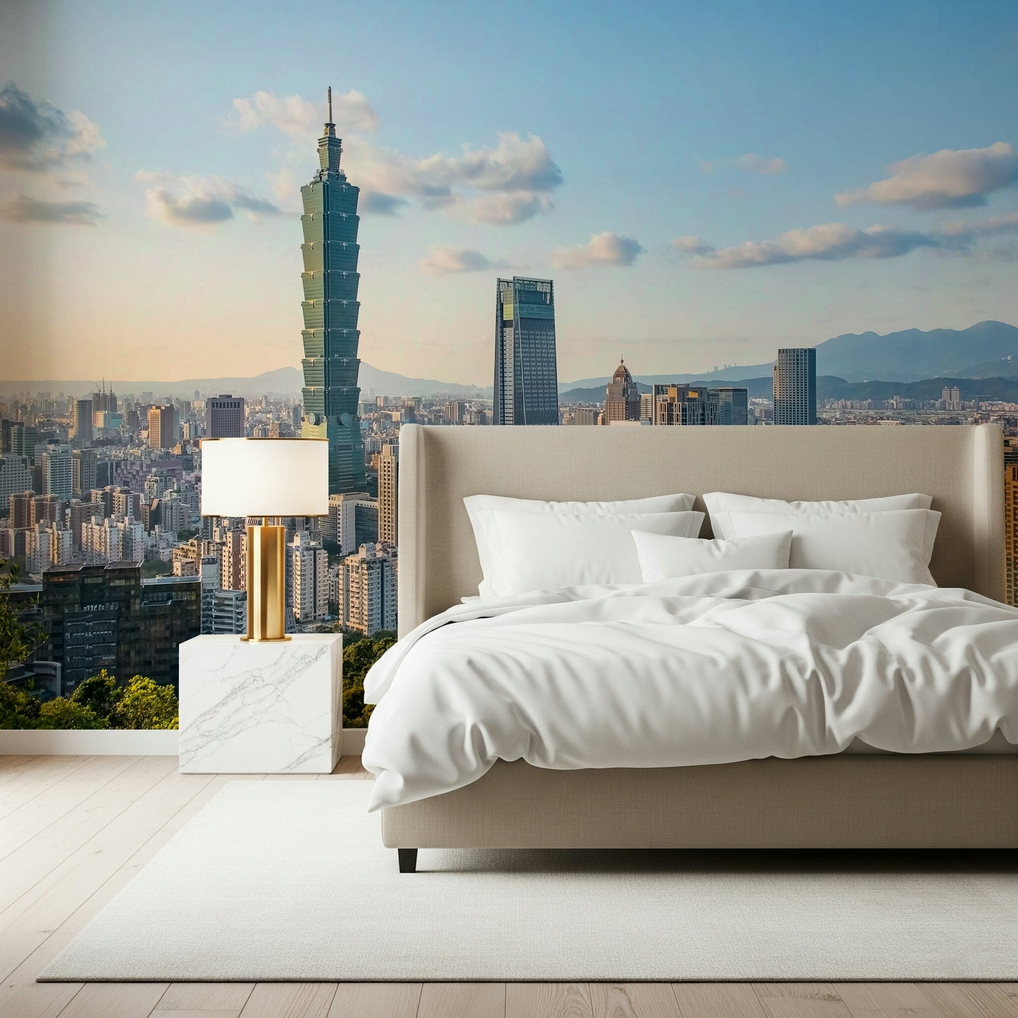 Taipei Skyline Serenity Wall Mural