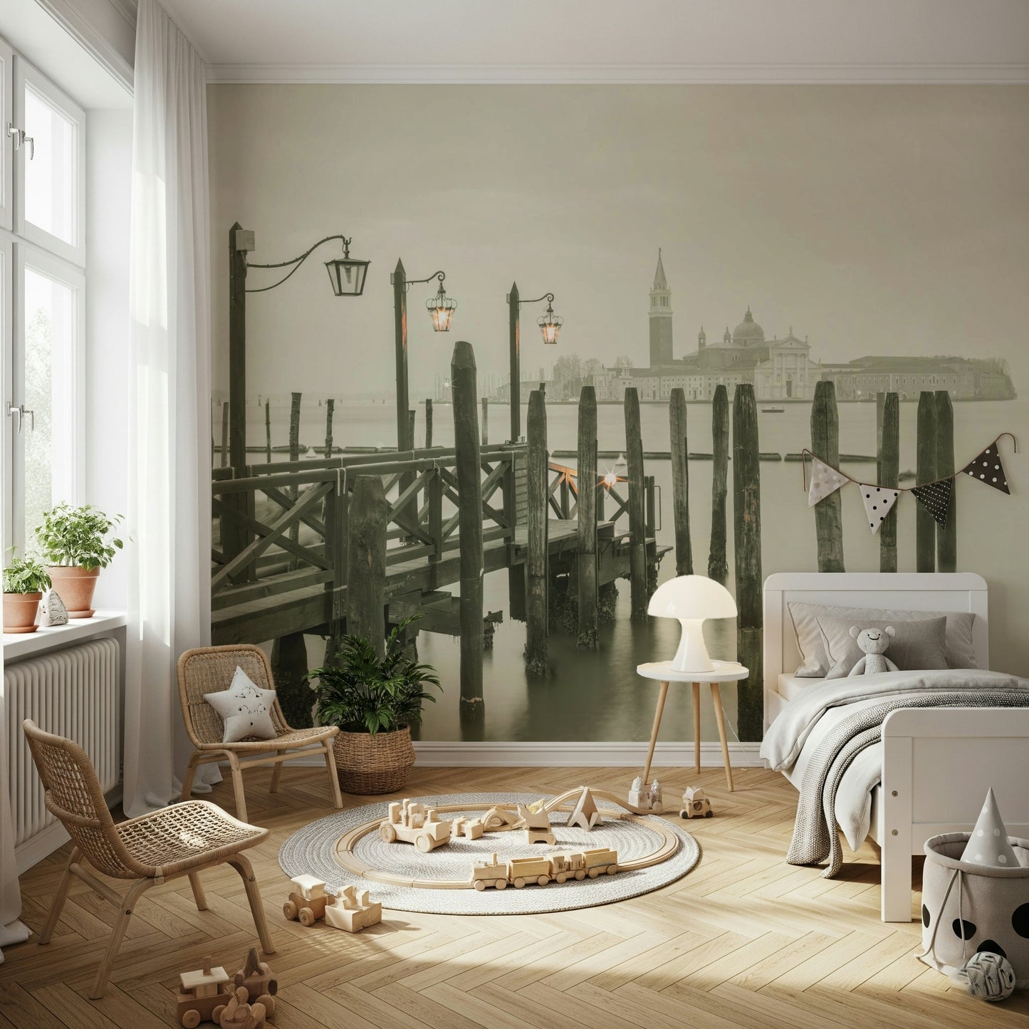 Quiet Waterside Reflection Wall Mural