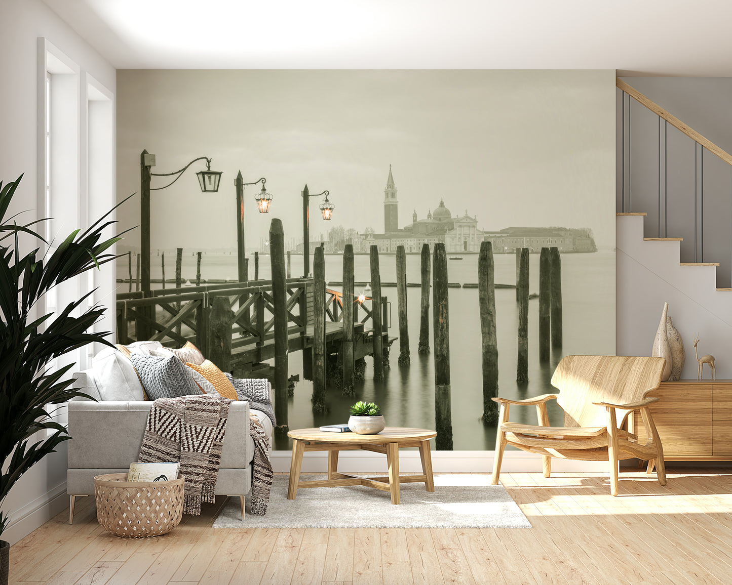 Quiet Waterside Reflection Wall Mural