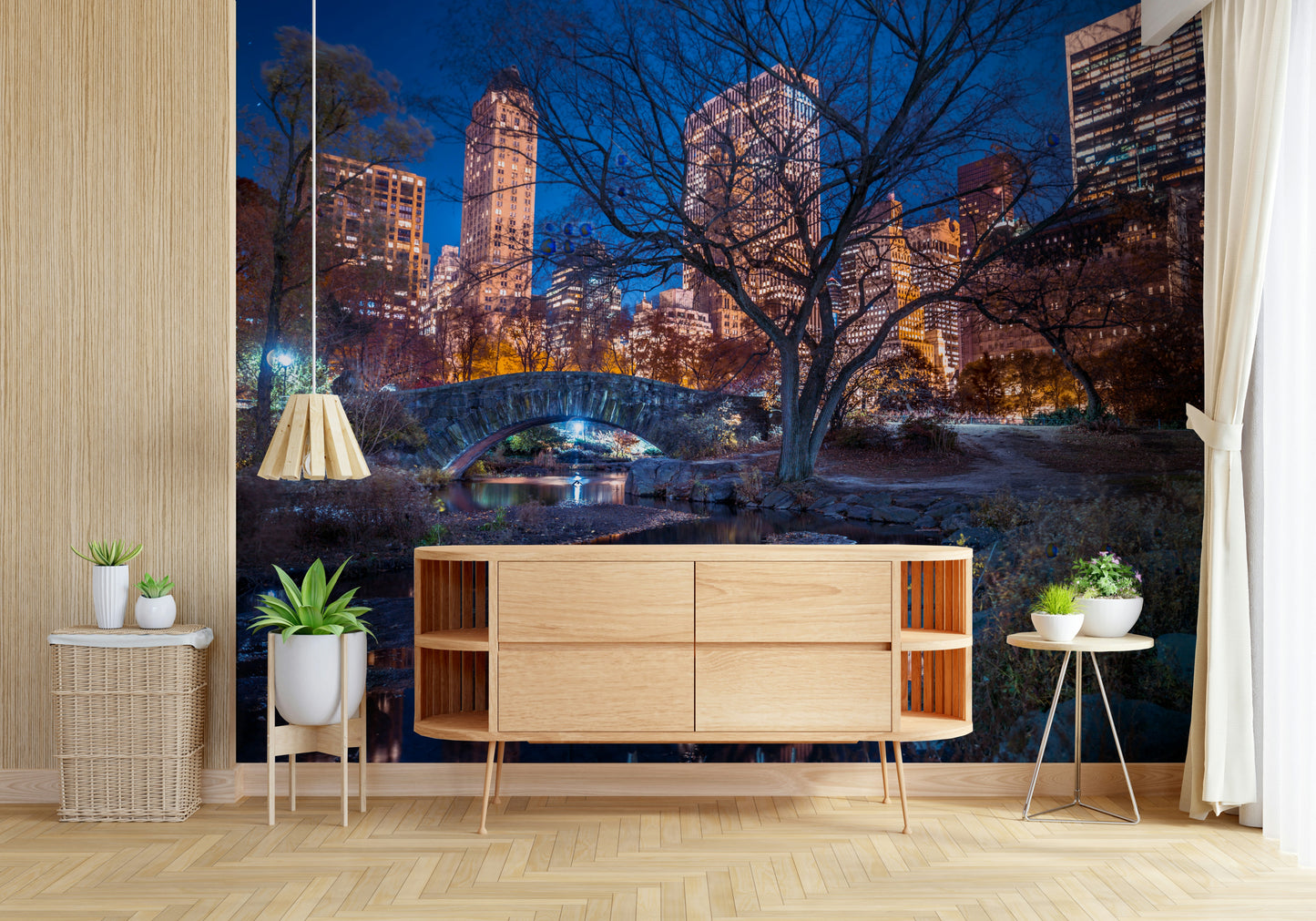 Central Park at Night Wall Mural