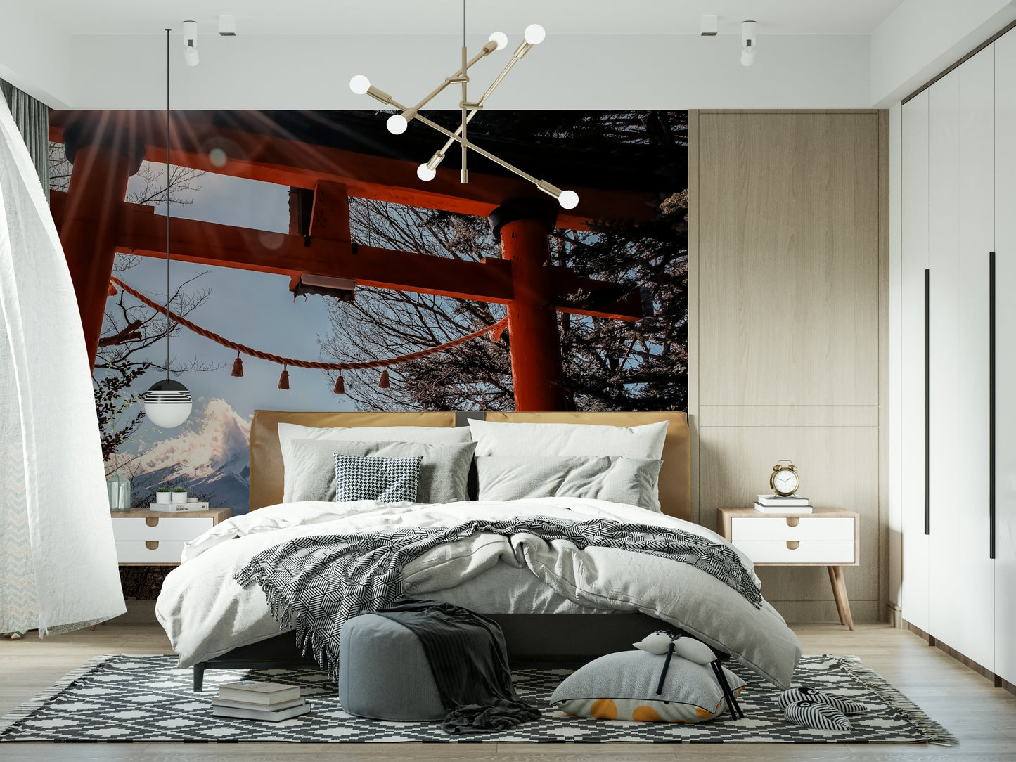 Fuji Gate Sunbeams Wall Mural