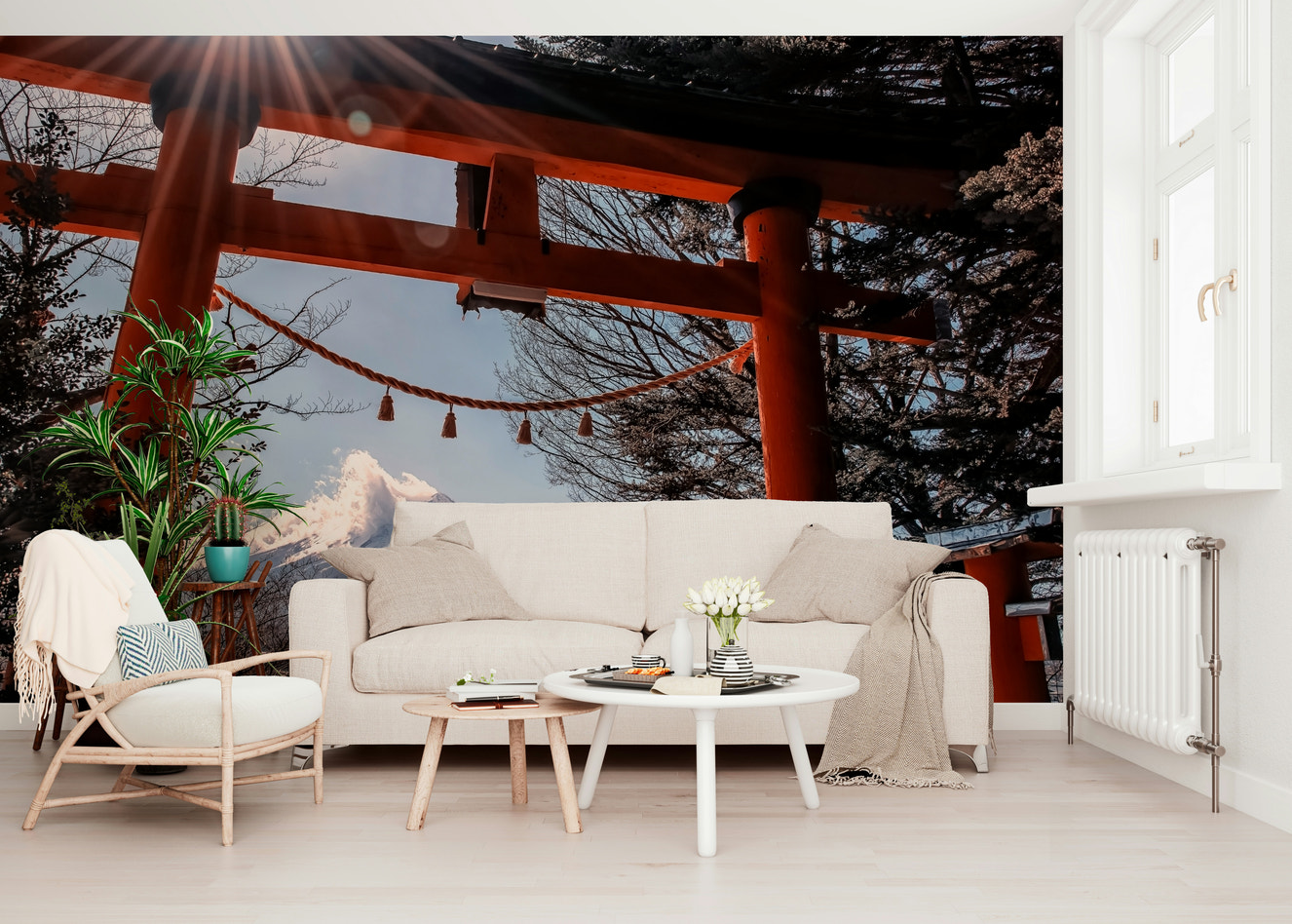 Fuji Gate Sunbeams Wall Mural