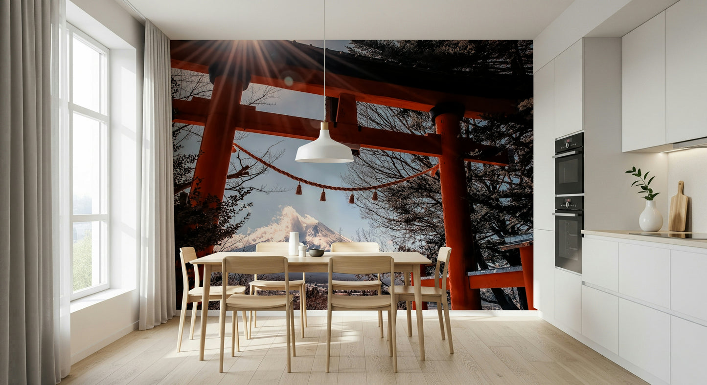 Fuji Gate Sunbeams Wall Mural
