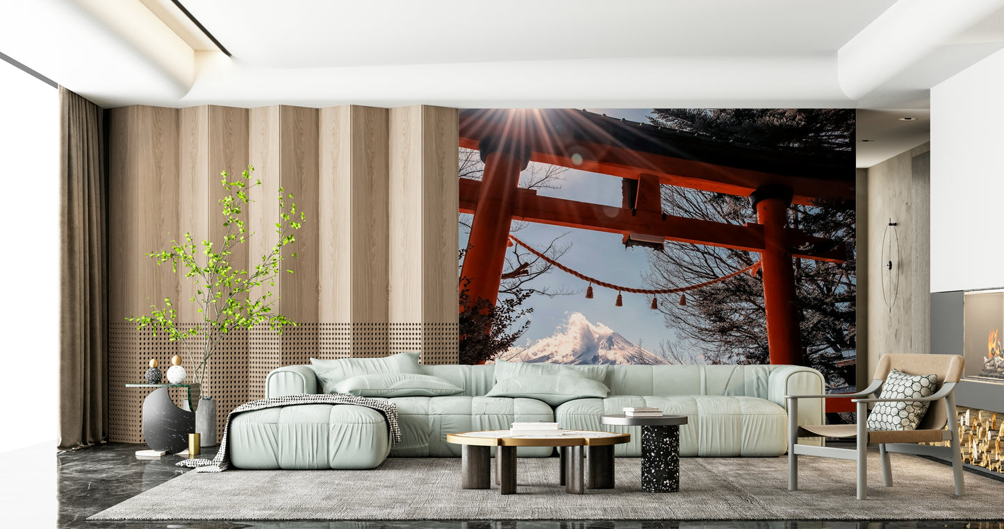Fuji Gate Sunbeams Wall Mural