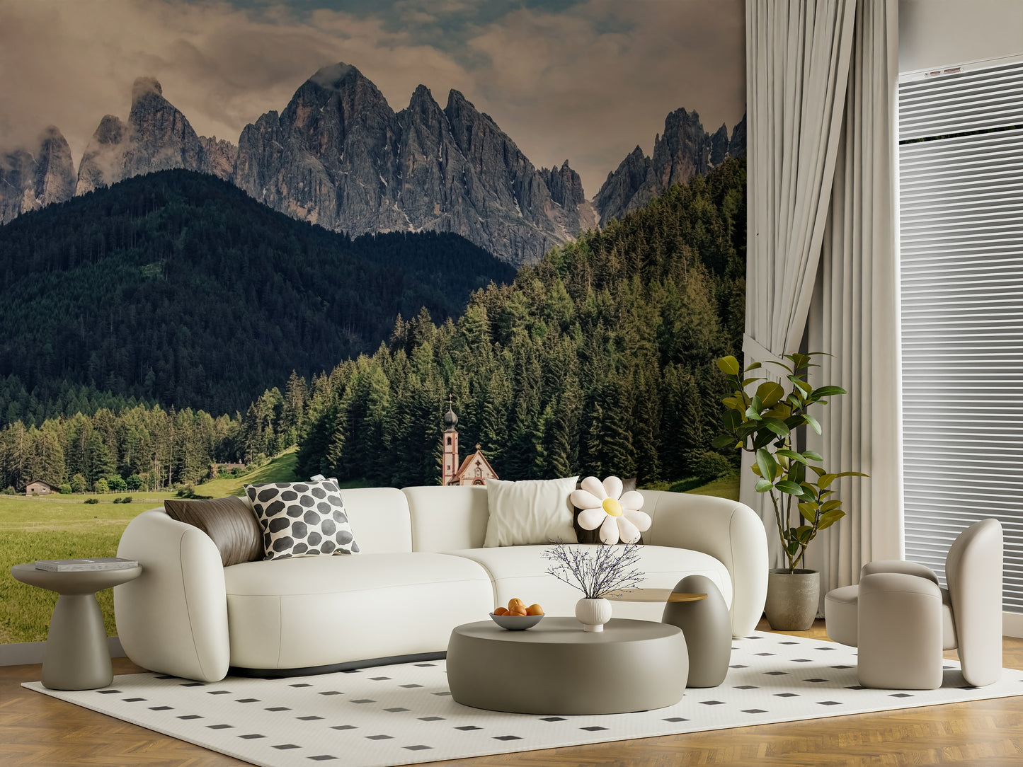 Alpine Chapel Vista Wall Mural