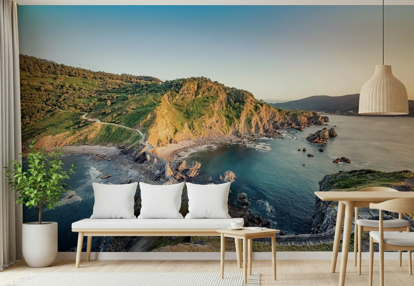 Serene Coastline Path Wall Mural