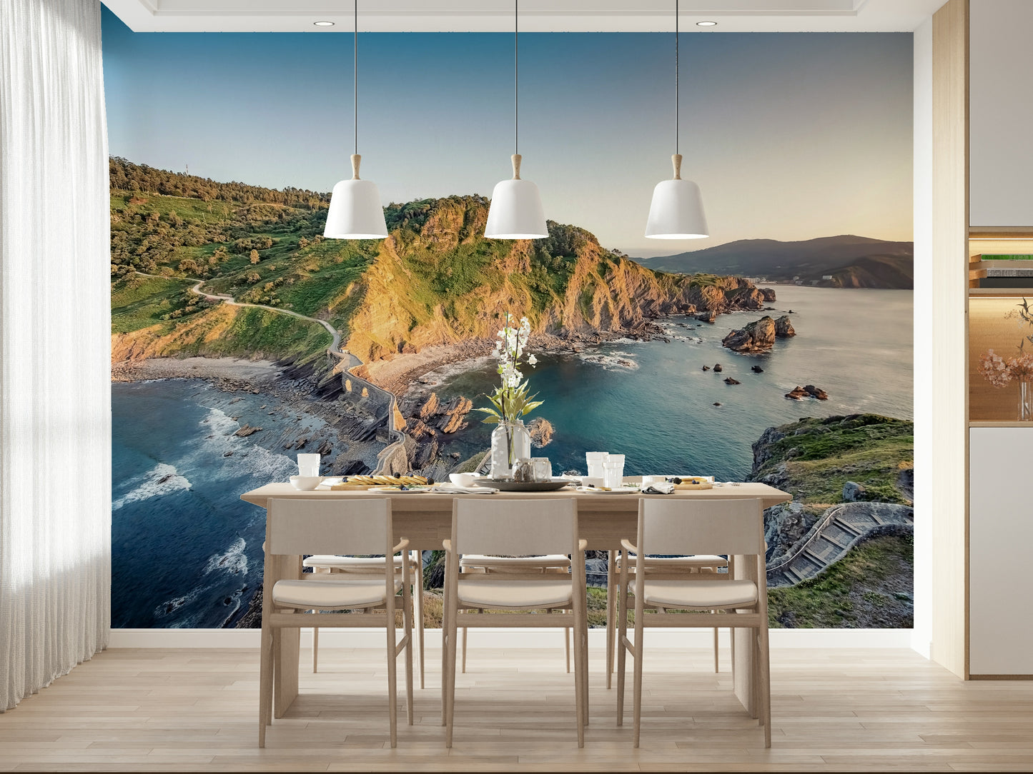 Serene Coastline Path Wall Mural