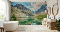 Rocky basin Alpine Lake Serenity high-definition wallpaper mural