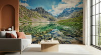 Reflective pond Alpine Lake Serenity custom wallpaper mural