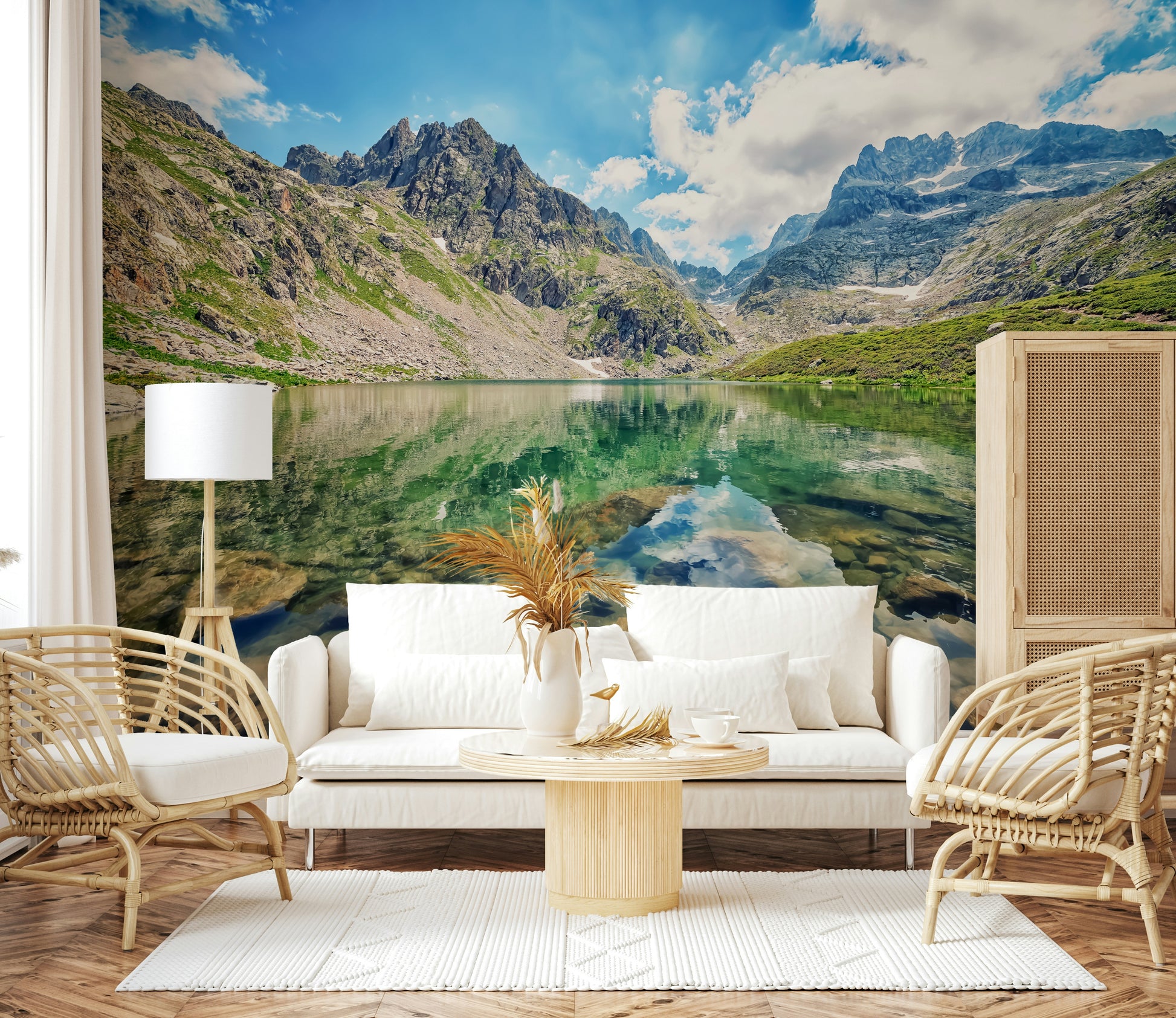 Clear creek Alpine Lake Serenity durable wallpaper for walls