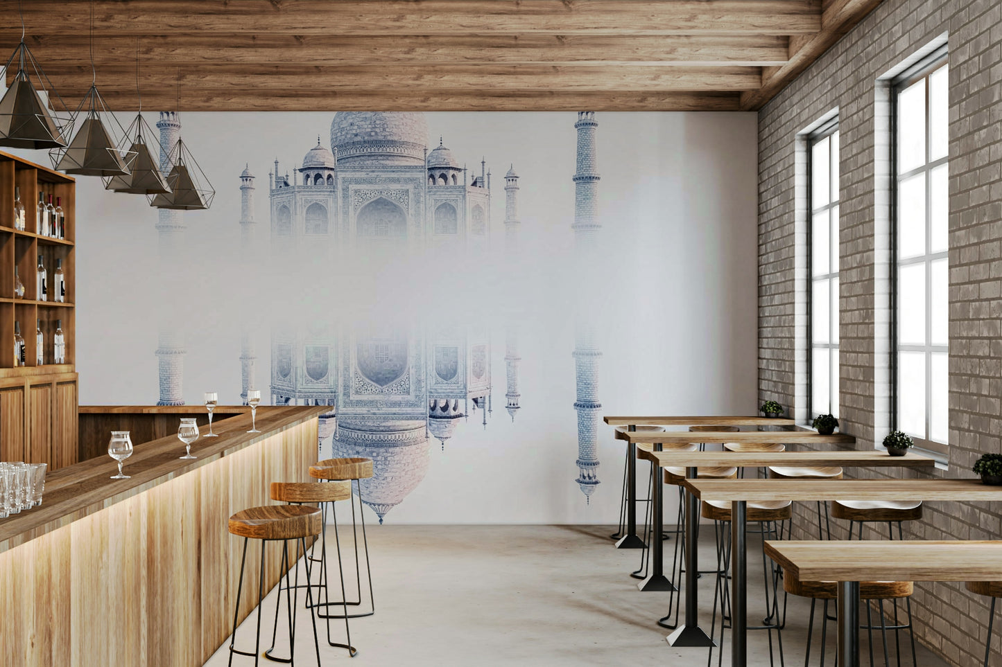 Taj Mahal Mirage Wall Mural