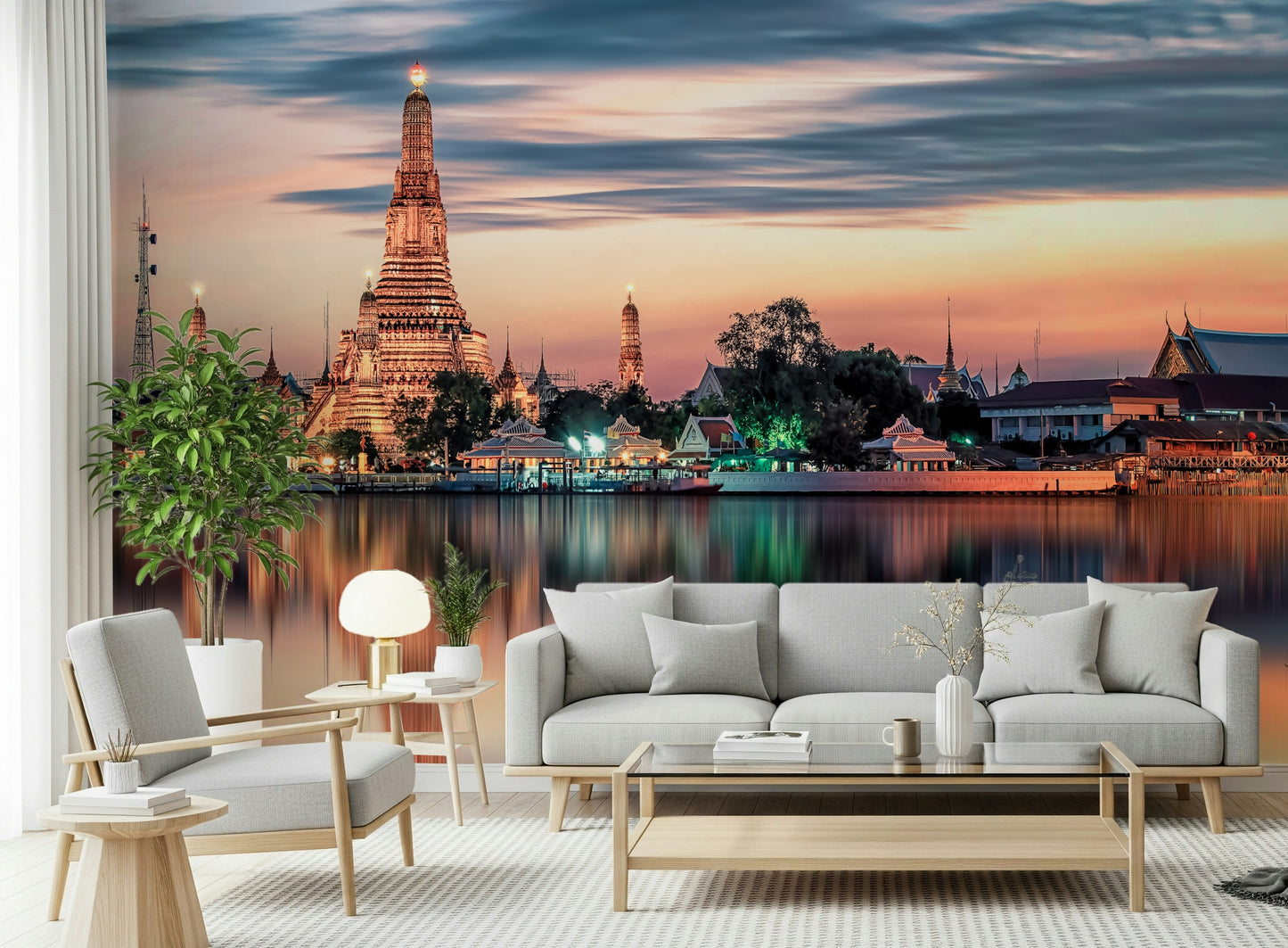 Bangkok Dawn Reflection Wall Mural