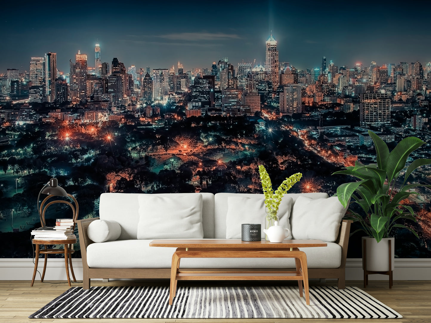Bangkok Nightscape Wall Mural