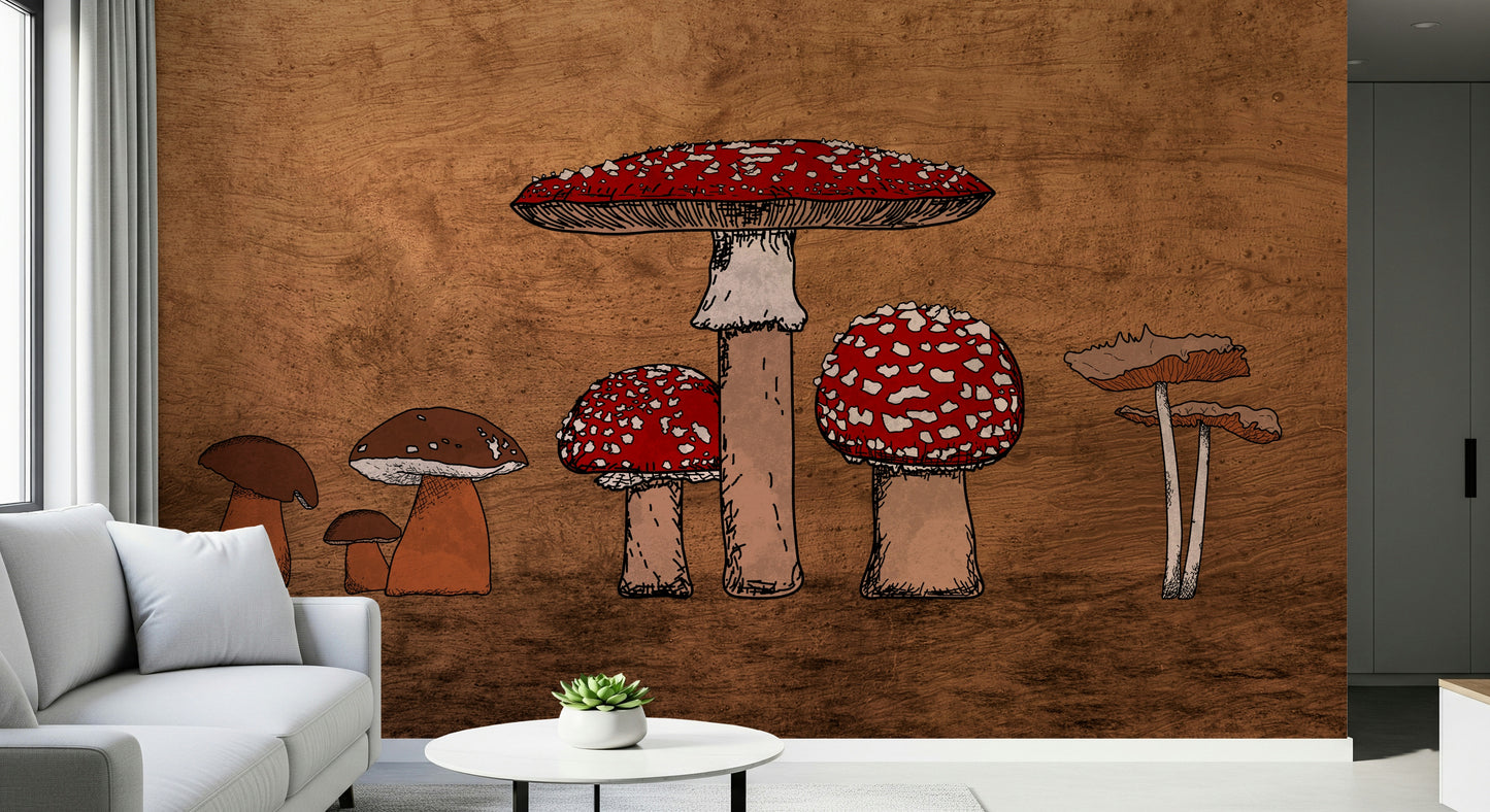 Ancient Mushrooms Wall Mural