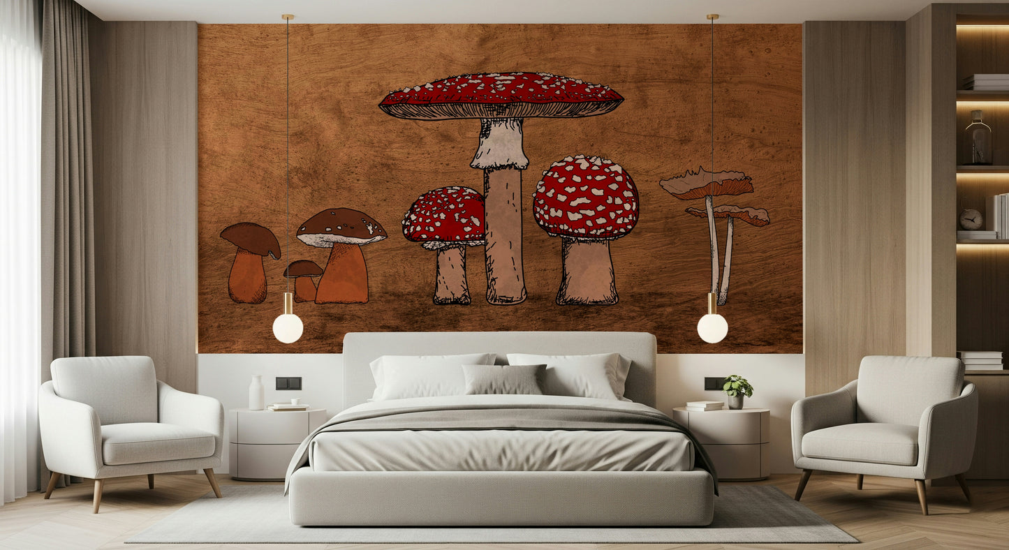 Ancient Mushrooms Wall Mural