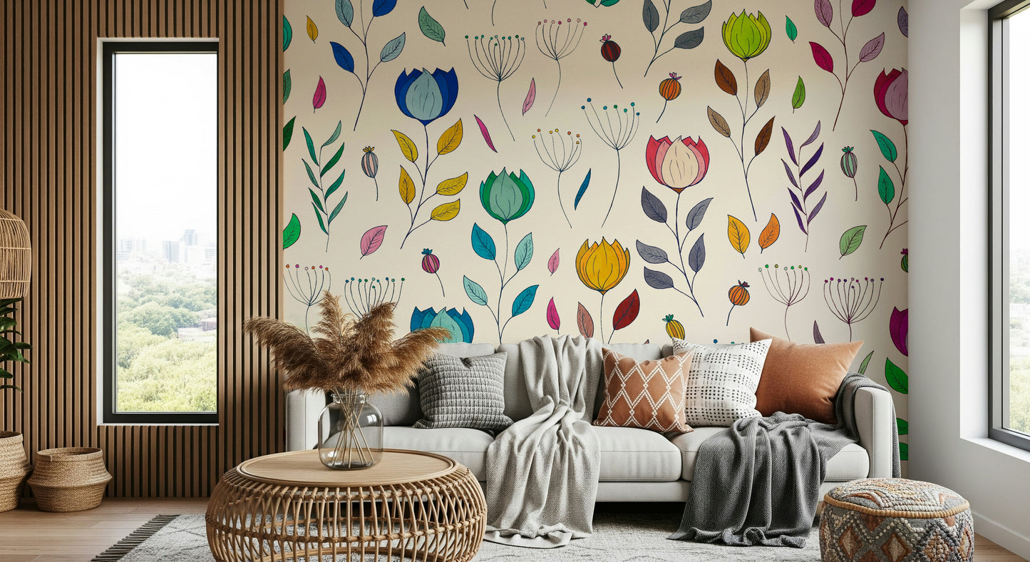 Rainbow Bloom Dance Wall Mural