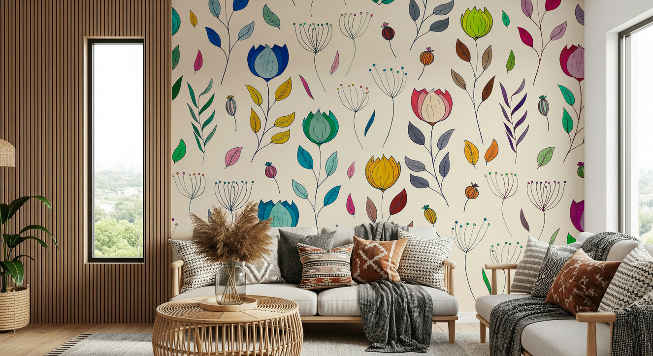 Rainbow Bloom Dance Wall Mural