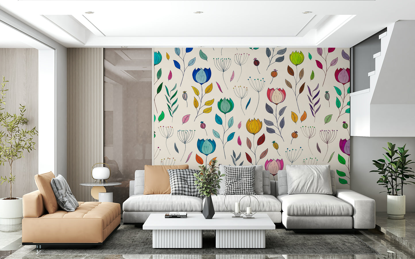 Rainbow Bloom Dance Wall Mural
