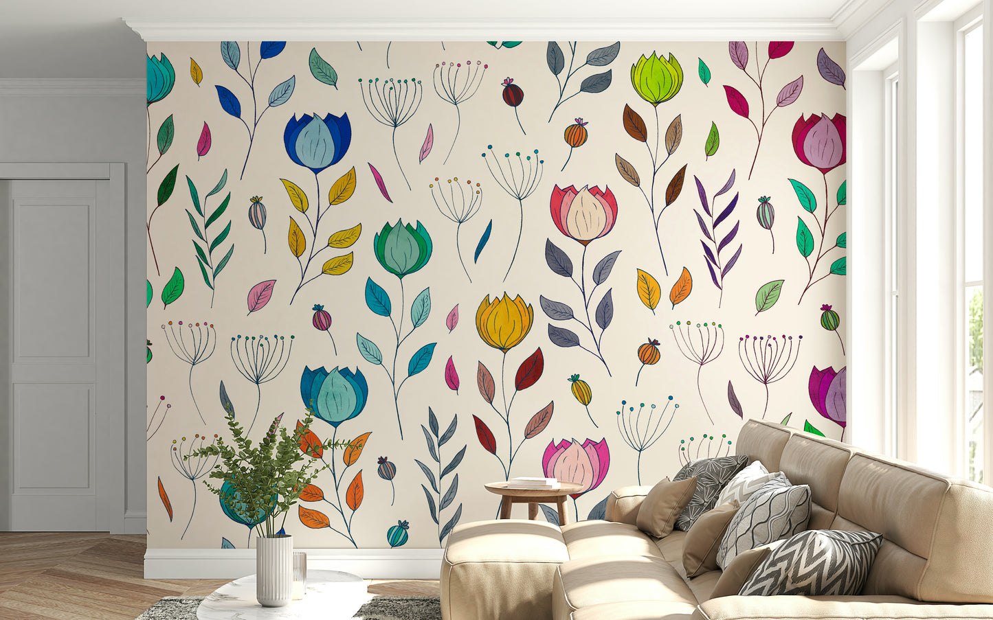 Rainbow Bloom Dance Wall Mural