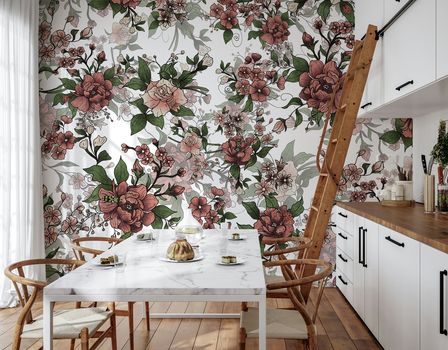 Garden of flowers and beetles Wall Mural