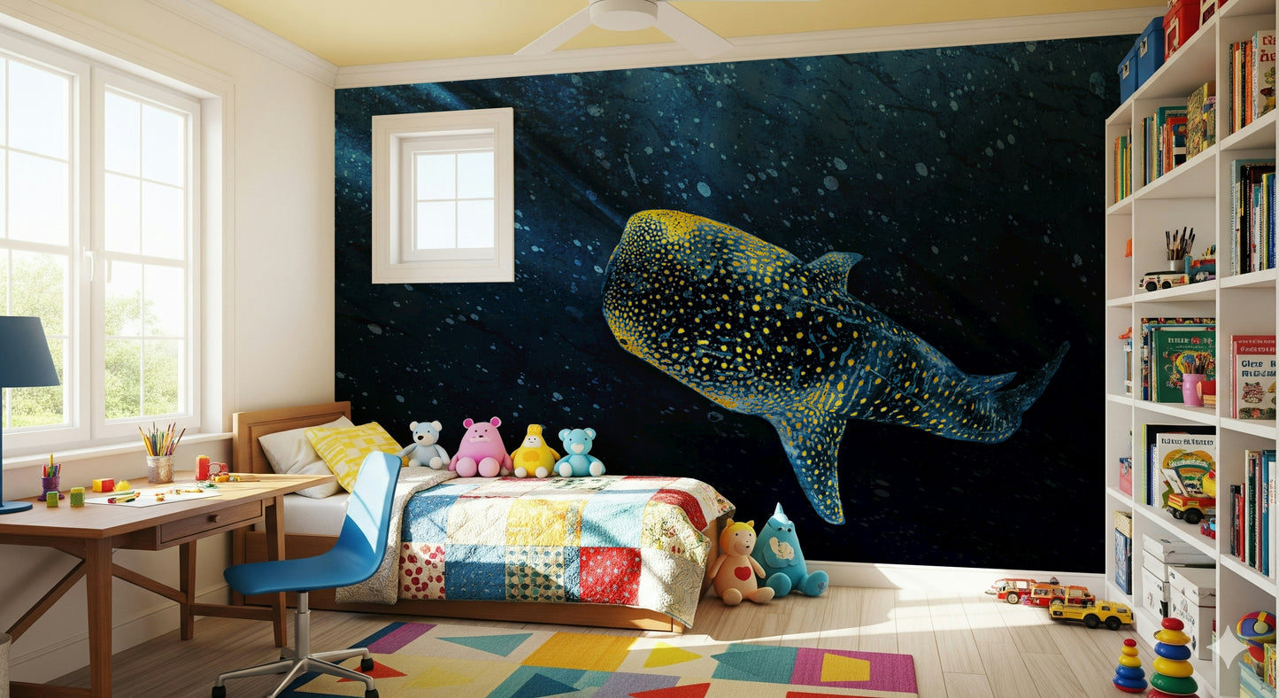 Golden Whale Shark Wall Mural