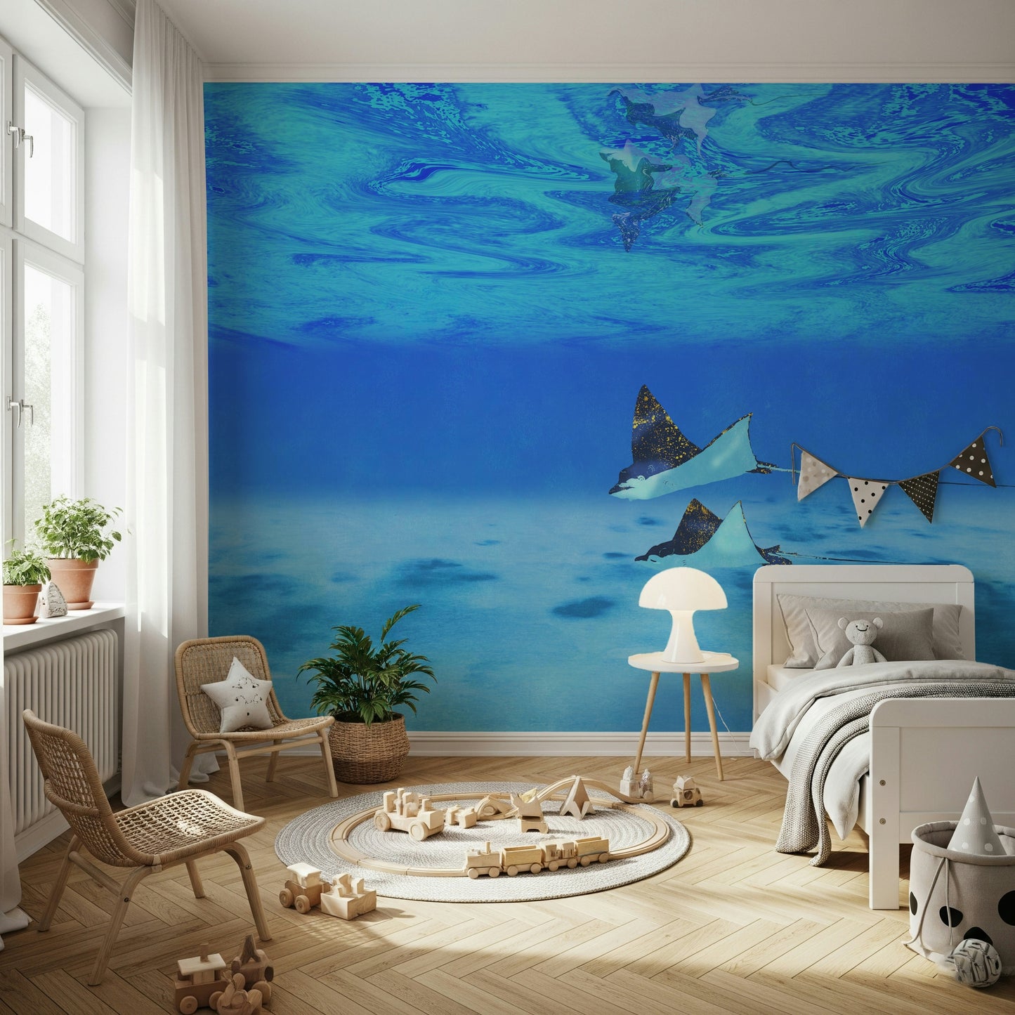 Ethereal Manta Rays Wall Mural